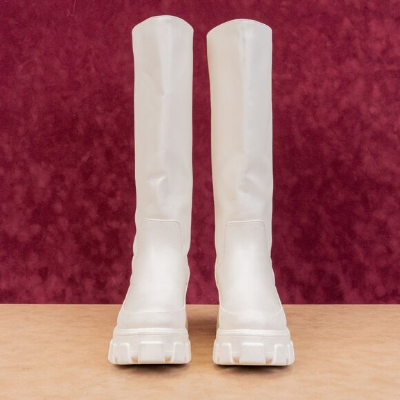 Circus NY Wmn Dollie Ivory Vegan Leather Platform Festival Combat Boots sz 6 - Picture 3 of 10